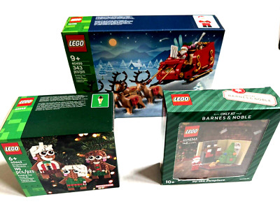LEGO Christmas Bundle/40499 Santa's Sleigh/40642 Gingerbread/SantabytheFireplace