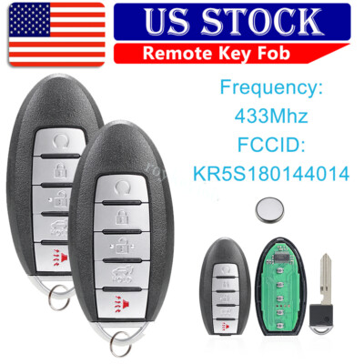 2 For 2016 2017 2018 Nissan Altima Maxima 5b Keyless Smart Remote Car Key Fob