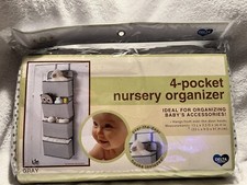 Delta Children 4 Pocket Over the Door Storage Nursery Organizer GRAY Polka Dot