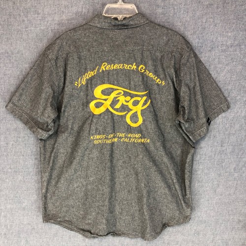 Lifted Research Group Work Shirt XL Extra Large Button Up Short Sleeve Logo Mens - Picture 3 of 10