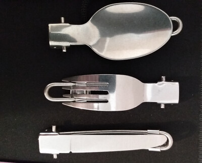 Stainless steel camping outdoor cutlery set three piece set outdoor utensil set