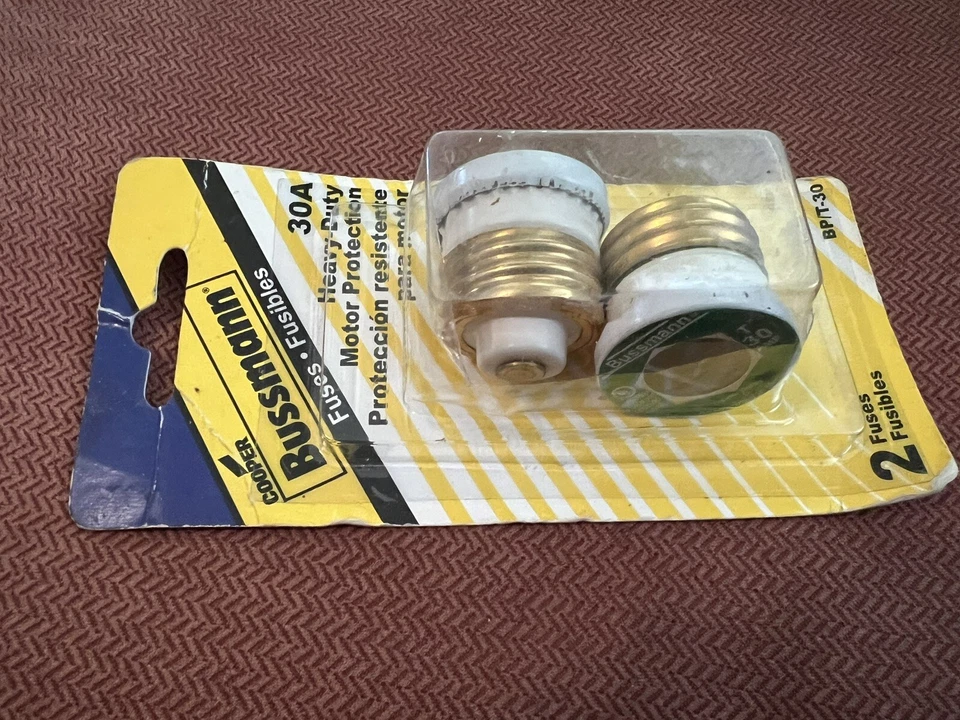 Fusibles de protección de motor de alta resistencia Cooper Bussmann 30A paquete de 2 (BP/T-30) FS  Foto 3 de 4