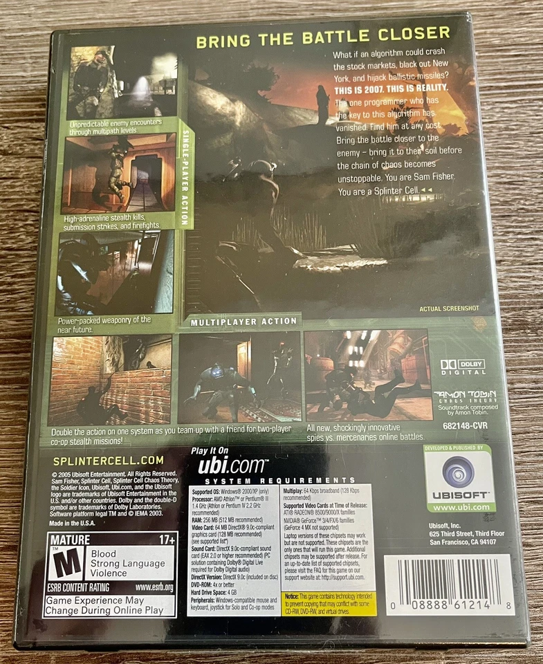 Tom Clancy's Splinter Cell: Chaos Theory - PC DVD-ROM. NEW SEALED. - Image 2 of 4