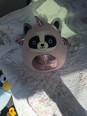 Squishmallows Rocky the Raccoon Unicorn Costume Squad Kellytoy Plush 8'' Pink