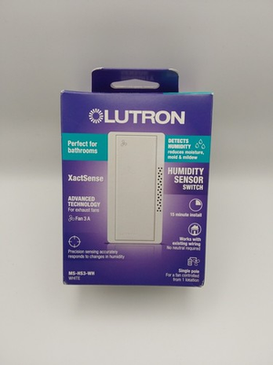 #ad Lutron Xactsense Humidity Sensor Switch for Bathroom Exhaust Fans Single Pole B $31.42