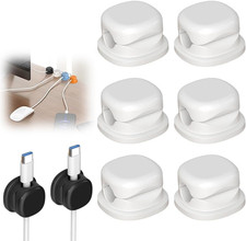 6 Pack Cord Organizer Holder, 2026 New Adjustable Cable Organizer Clips, Adhesiv