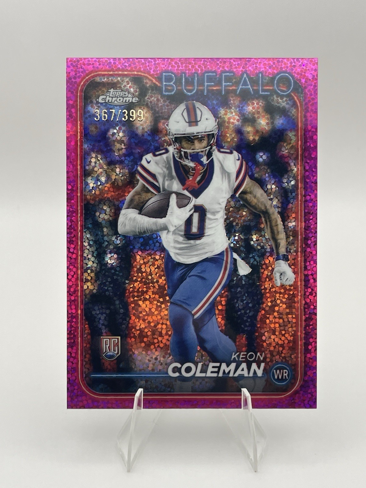 2024 Topps Chrome - Keon Coleman #209 Magenta Speckle Refractor /399 (RC)