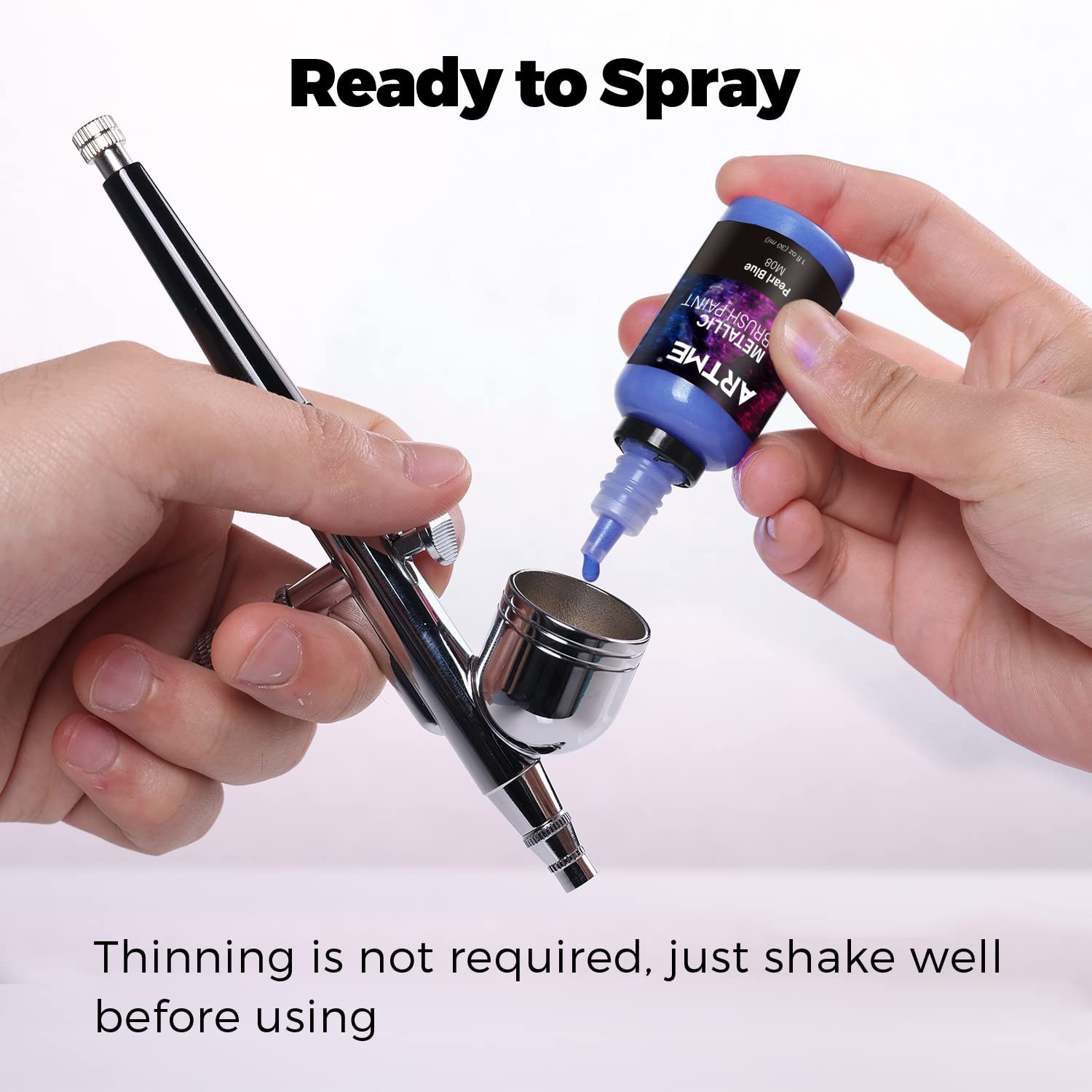 Metallic Airbrush Paint Set - 12 Opaque Colors for Leather, Shoes  Art