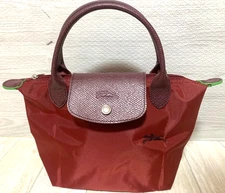 Dark Red Longchamp Le Pliage Top Handle Bag Size S Outlet (1 business day)