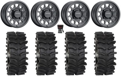 Method 414 15x10 Wide Wheels Black 33'' XT400W Tires Textron Wildcat XX