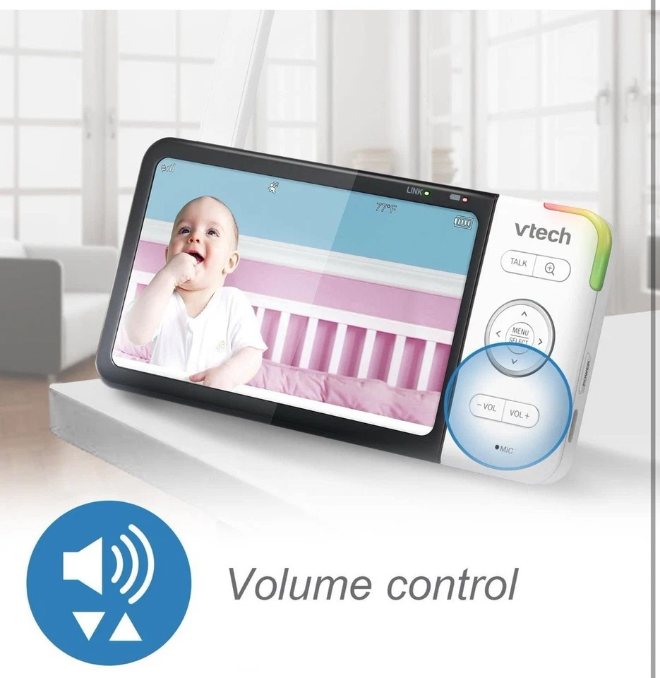 VTech RM5854HD 5" Smart WiFi 1080P FHD Phone Streaming 2-Way Audio Baby Monitor - Image 3 of 4