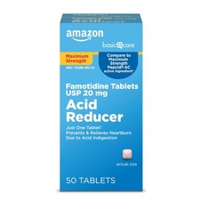 Amazon Basic Care Maximum Strength Famotidine Tablets 20mg - Acid Reducer