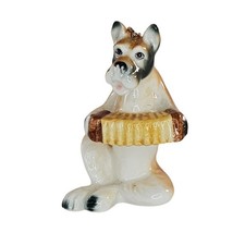 Vintage Boxer Dog Playing Accordion Christmas Ornament Bone China