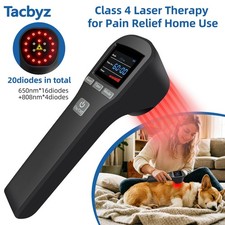 Red Light Laser Therapy Device 880mW 650nm 808nm for Human Pet Pain Relief-Black