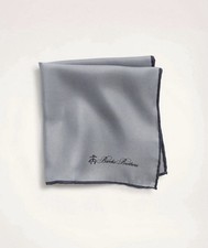 Brooks Brothers Silver Pocket Square/Handkerchief MSRP 29.50 New-Minor Flaws 