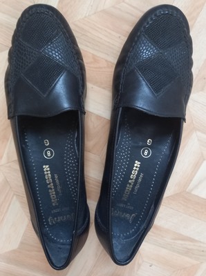 Jenny  Damen  Bequemschuhe, Mokassin mit Luftpolster schwarz Gr: 8 Weite G Leder