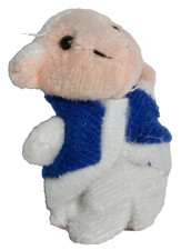 VINTAGE PLUSH SHEEP IN BLUE SHIRT FINGER PUPPET