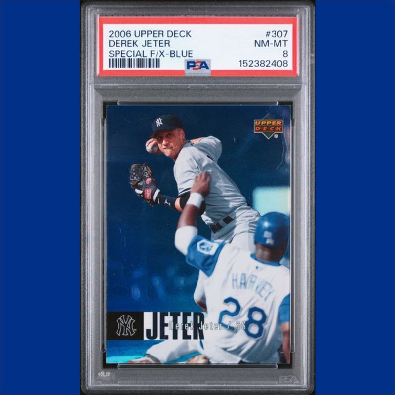 Derek Jeter PSA 8 Blue SSP Short Print 2006 Upper Deck Special F/X #307 Yankees