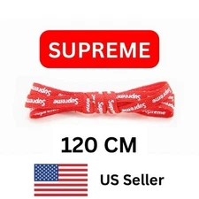 Supreme Flat Shoe Laces Pair Red Premium AF1 Unisex Men Women 8mm X 120cm