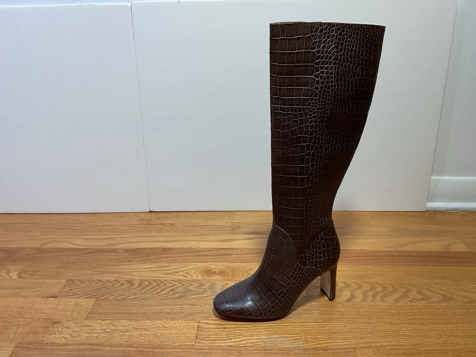 Botas hasta la rodilla Louise et Cie marrón cocodrilo cuero en relieve para mujer 7,5 M NUEVAS Foto 2 de 4