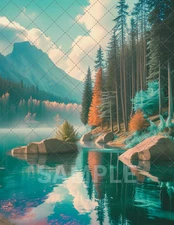 Amazing Mountain Landscape Poster,Printable Wallpaper - Instant Digital Download