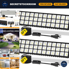 14000LM 100W LED Shop Lights - Bright Plug-in Garage Workbench Lighting, 2 Pack