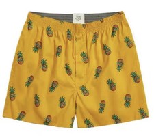 3er Set Herren Boxershorts Ananas Print 100% Baumwolle Bequem Größe M Medium 
