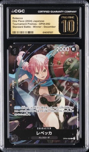 2024 ONE PIECE JAPANESE STANDARD BATTLE #OP04-092 REBECCA CGC 10 PRISTINE