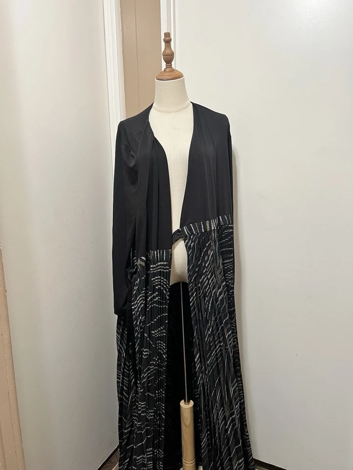 LuLaRoe Deanne Elegante Vestido Envolvente Para Mujer Falda Plisada Negro y Dorado Talla 2XL Foto 4 de 4