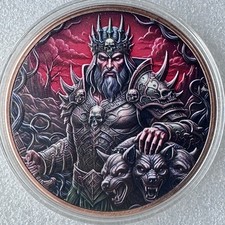 2026 Liberia Cerberus Hades Colorized 5 oz Copper Round Coin $1 BU In Capsule