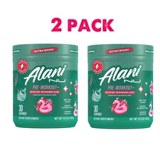 (2 Pack) Alani Nu Pre-Workout with Extra Boost - Winter Wonderland, 13.6 Oz. Ea.