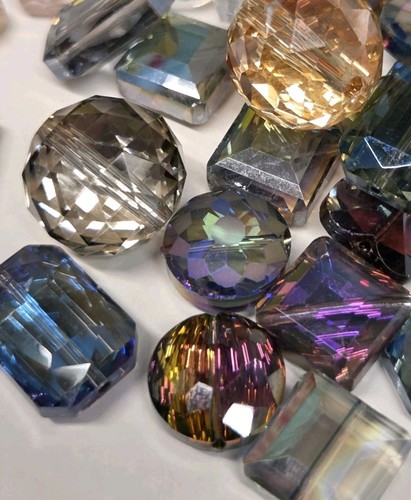 100 Crystal Glass Beads Faceted Jewelry Making Loose Gem Bead Lot Large 12-18mm - Picture 4 of 6