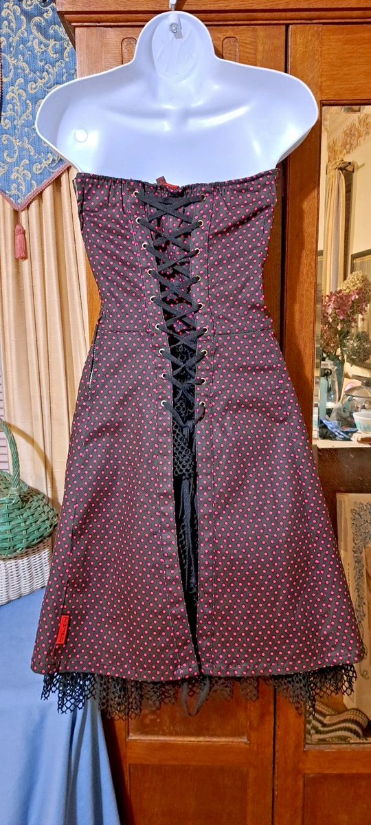 black and khaki dress Sola Mesh Corset Top Polka Dot