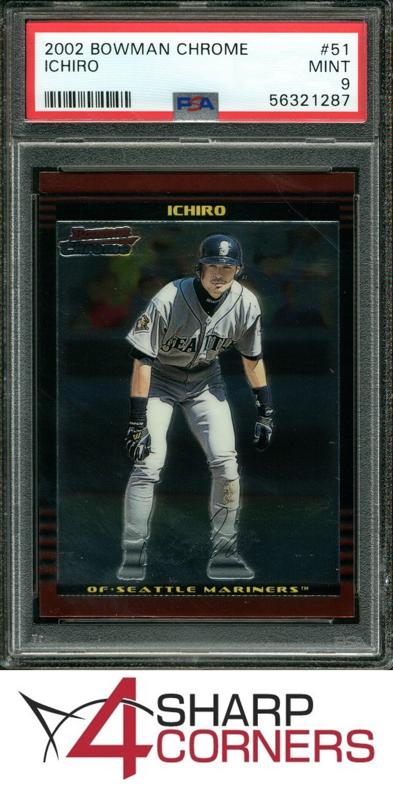 2002 BOWMAN CHROME #51 ICHIRO SUZUKI MARINERS PSA 9