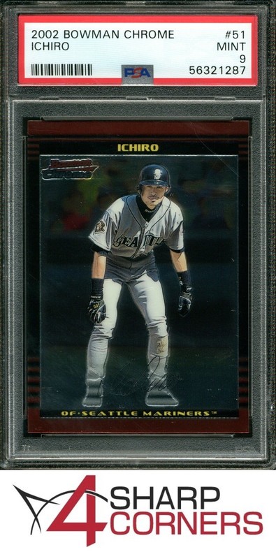 2002 BOWMAN CHROME #51 ICHIRO SUZUKI MARINERS PSA 9