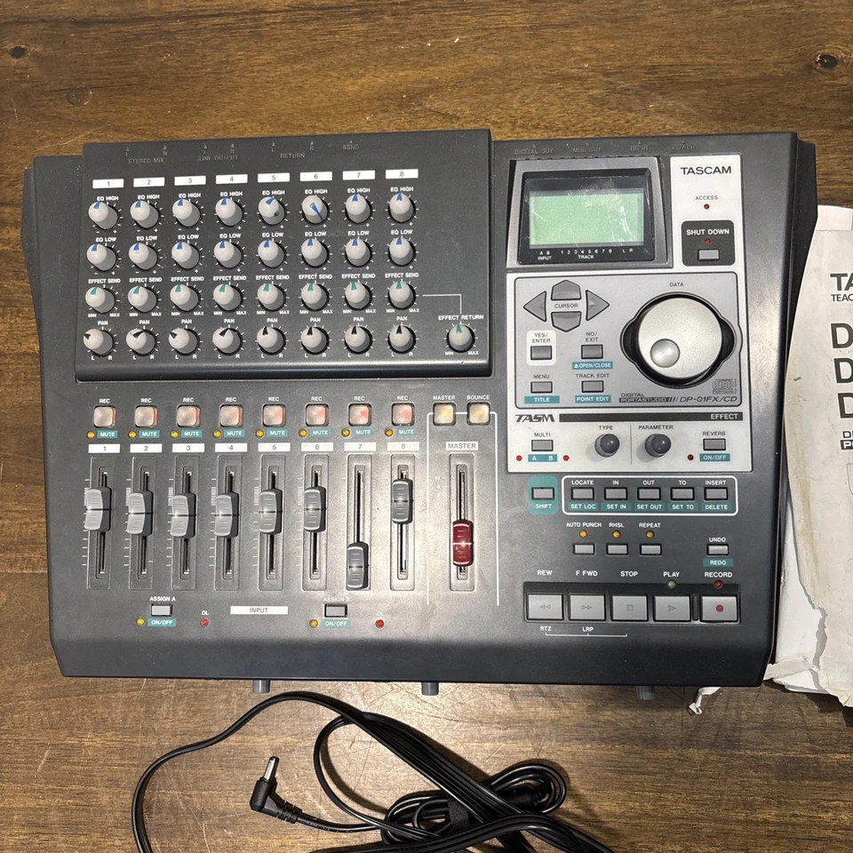 Tascam DP-01FX/CD Portastudio 8 Track Console Digital Mixer + Pwr Supply Manual - Image 2 of 4