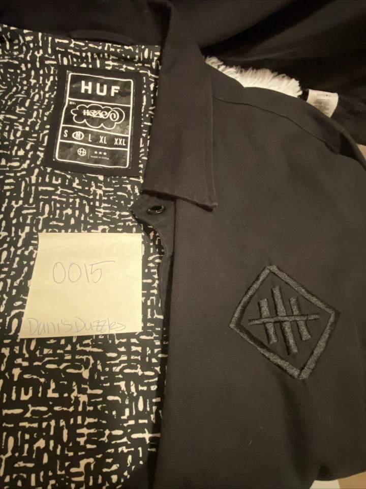 Jaqueta externa de lona Huf x Eric Haze média-preta - Imagem 4 de 4