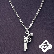 Men’s Silver necklace, pendant Necklace Silver gun pistol Necklace Silver chain