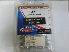 NEW BOATER SPORTS MARINE BOAT 5/16" TRAILER CHAINS 27" PART NO. 59108