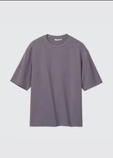 Uniqlo U AIRism Cotton Boxy Oversized T-Shirt Purple Medium
