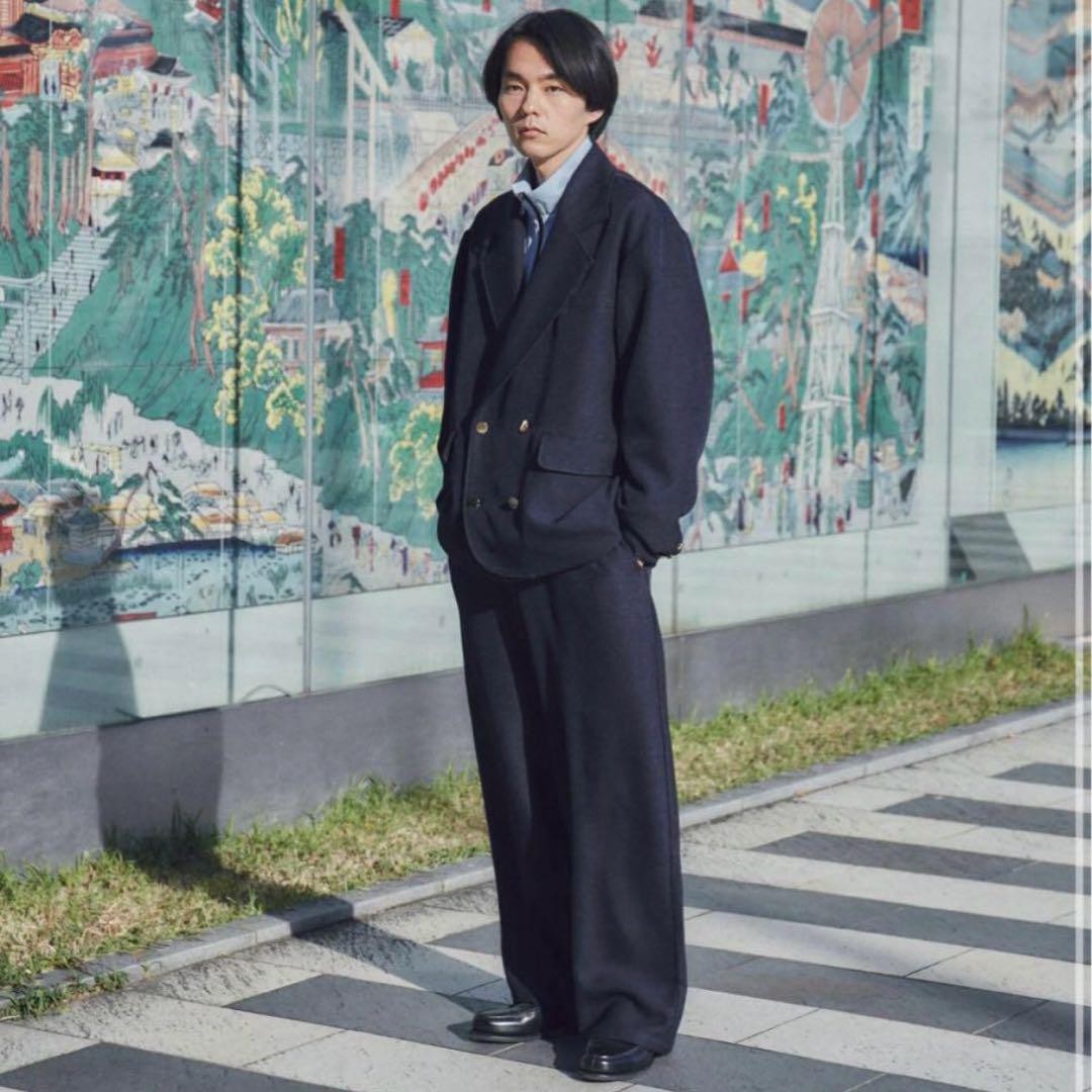 Gideal Double-Breasted Jacket Wide Pants Set-Up