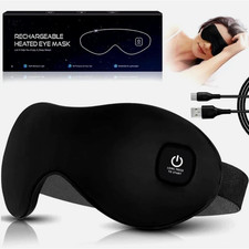 Heated Eye Mask, Cordless Dry Eye Mask Washable Warm Eye Compress Mask with Flax
