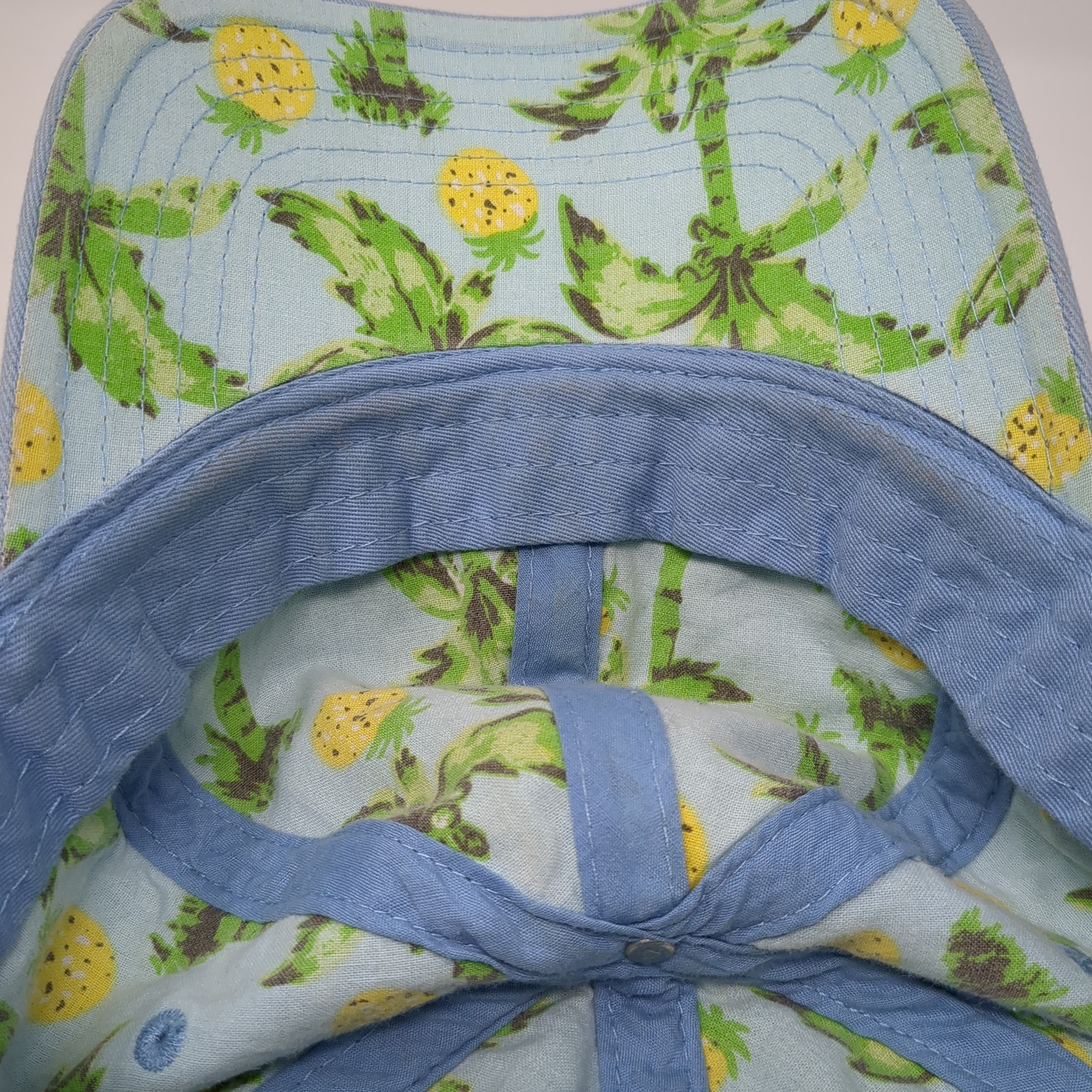 Pineapple Strapback Baseball Cap Blue One Size Ad… - image 8