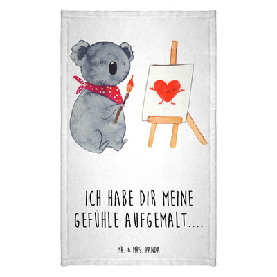 Handtuch Koala Künstler - Geschenk Kleines Frotteetuch Gästetuch Liebe Zeich..
