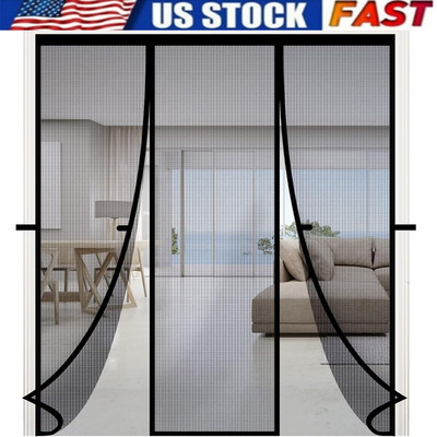 Magnetic Screen Door Mesh Curtain Durable Heavy Duty Mosquito Net Bug Hands Free