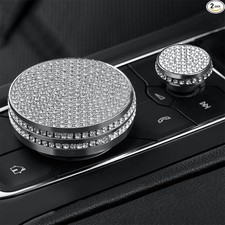 2pcs Bling Accessories Multimedia Volume Knobs Crystal Multimedia Volume Knobs