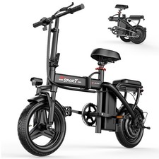 Folding electric bicycle Ebike 500W 48V 15AH 14 inch tire 26MPH up to 25-36miles