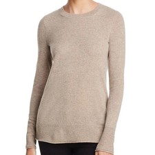 AQUA 100 Cashmere Long Sleeve Crewneck Sweater Size: XS