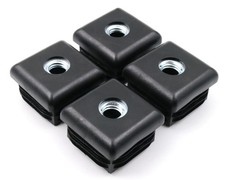 Design61 4X Gewindestopfen Vierkantrohrstopfen 35x35 mm 1-2 mm mit M10