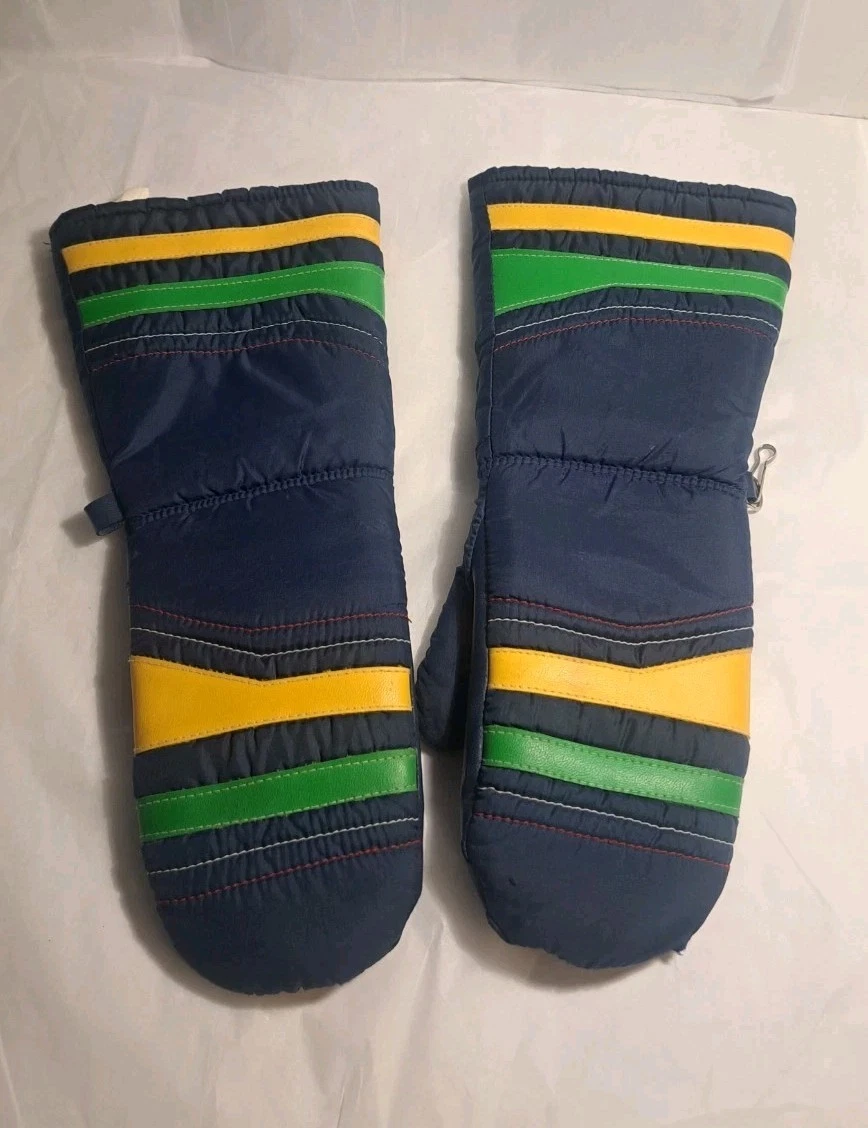 Rare Vintage 70's Snowmobile Gloves Korean Made Fits Teens Opera Length